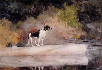 Winslow Homer : Dog on a Log